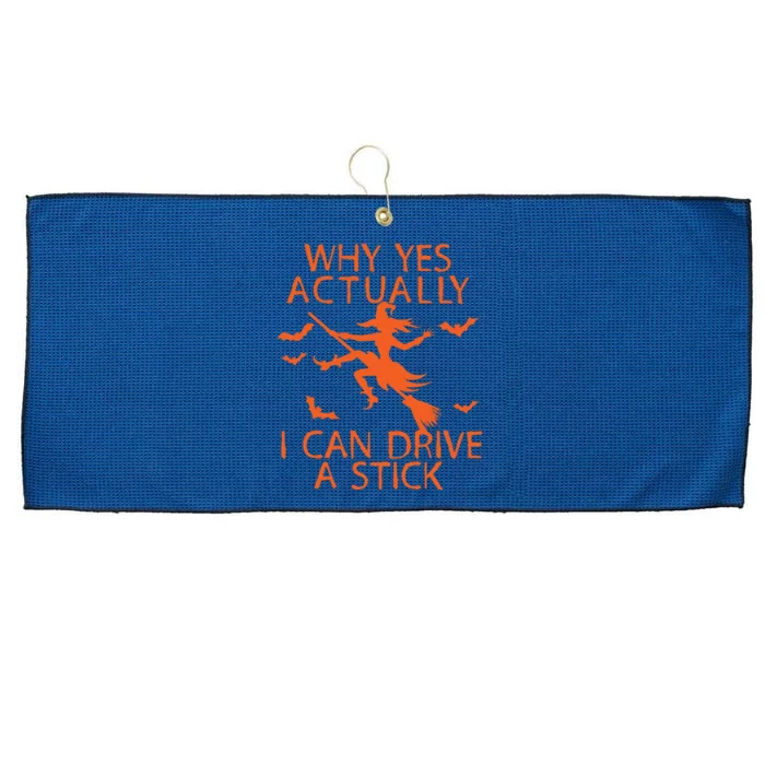 Why Yes Actually I Can Drive A Stick Halloween Large Microfiber Waffle Golf Towel