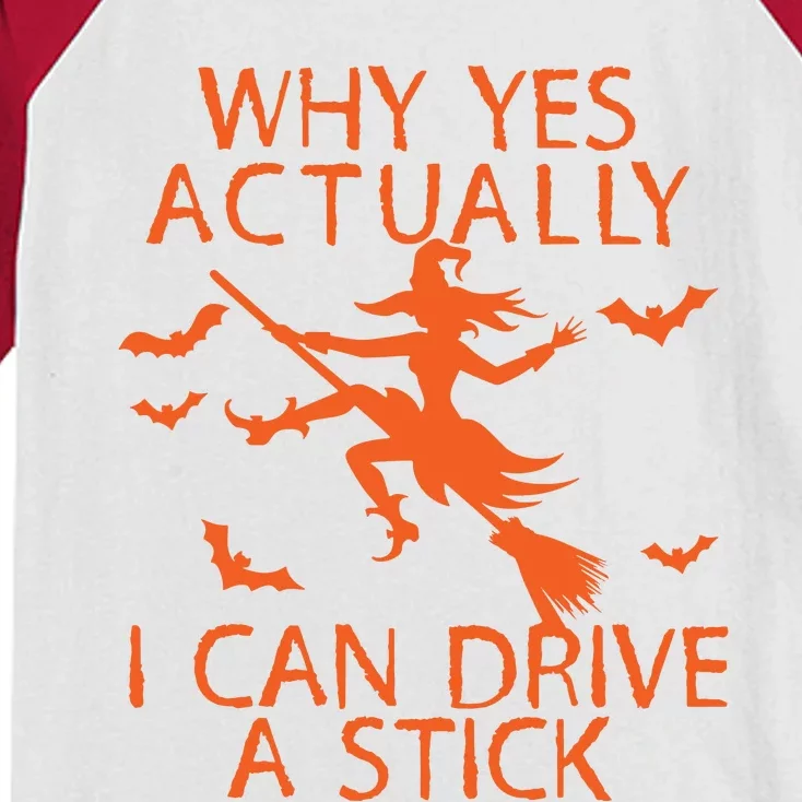 Why Yes Actually I Can Drive A Stick Halloween Kids Colorblock Raglan Jersey