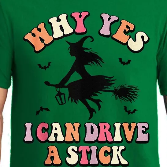 Why Yes Actually I Can Drive A Stick Halloween Witch Costume Pajama Set