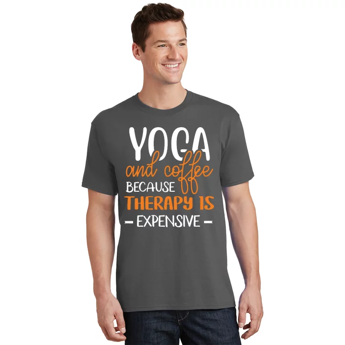 Womens Yoga And Coffee Meditation Funny VNeck T-Shirt