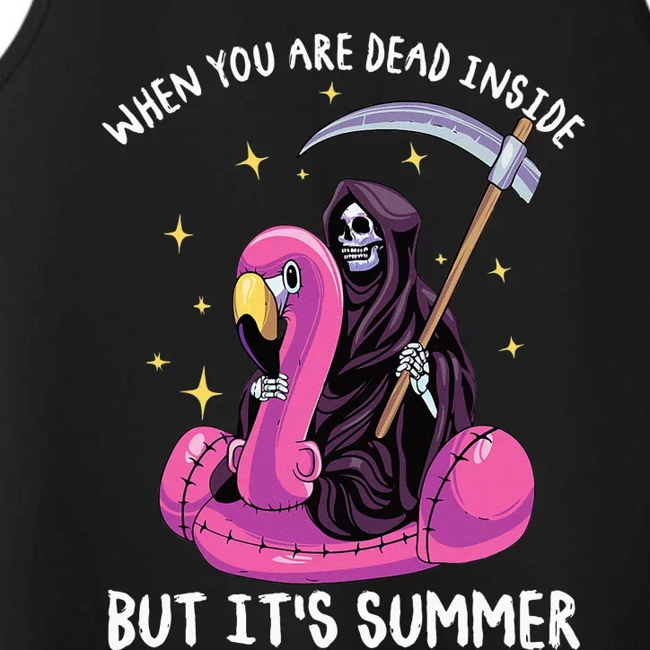 When You Are Dead Inside But It's Summer Grim Reaper Performance Tank