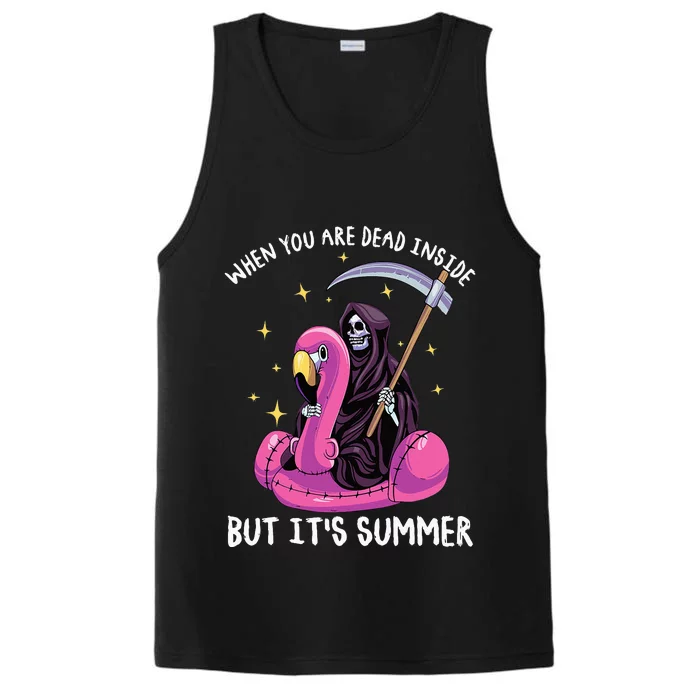 When You Are Dead Inside But It's Summer Grim Reaper Performance Tank