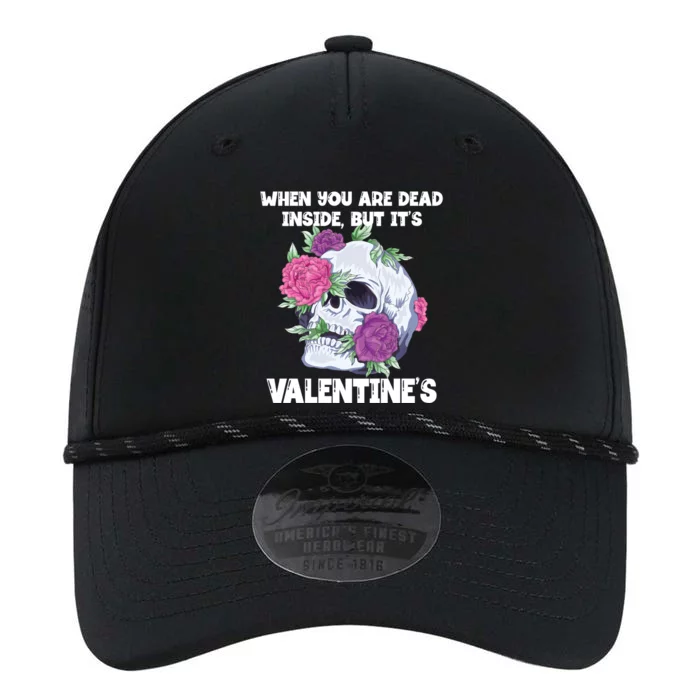 When You Are Dead Inside But It's Valentine's Floral Skull Great Gift Performance The Dyno Cap