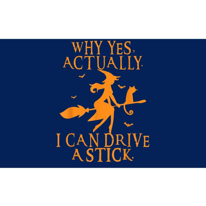 Why Yes Actually I Can Drive A Stick Halloween Witch & Cat Bumper Sticker