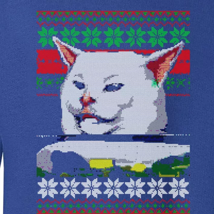 Wo Yelling At A Cat Ugly Christmas Sweater Meme Design Gift Toddler Sweatshirt