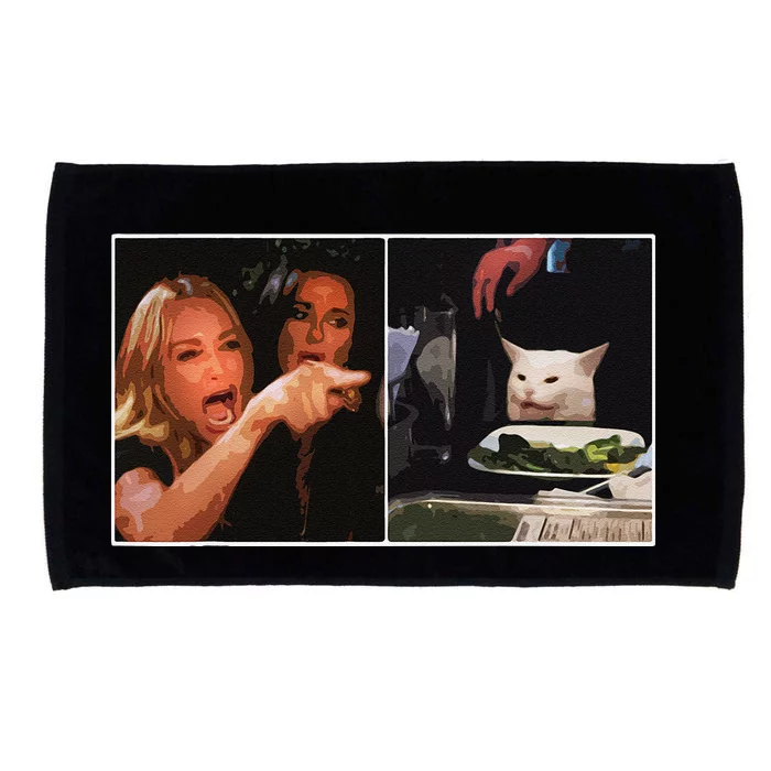 Woman Yelling At A Cat Meme Funny Christmas Gift Microfiber Hand Towel