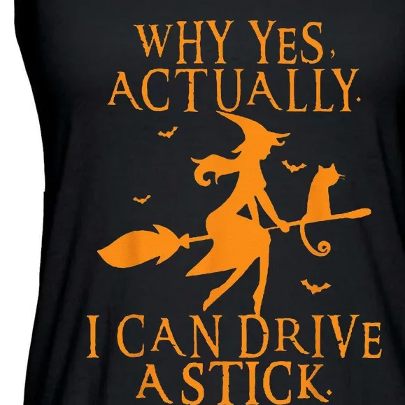 Why Yes Actually I Can Drive A Stick Halloween Witch & Cat Ladies Essential Flowy Tank