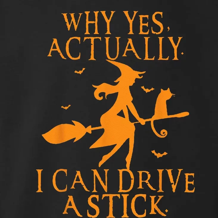 Why Yes Actually I Can Drive A Stick Halloween Witch & Cat Toddler Hoodie