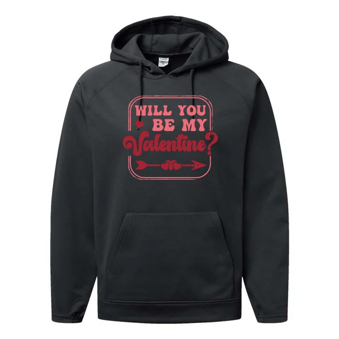 Will You Be My Valentine Performance Fleece Hoodie