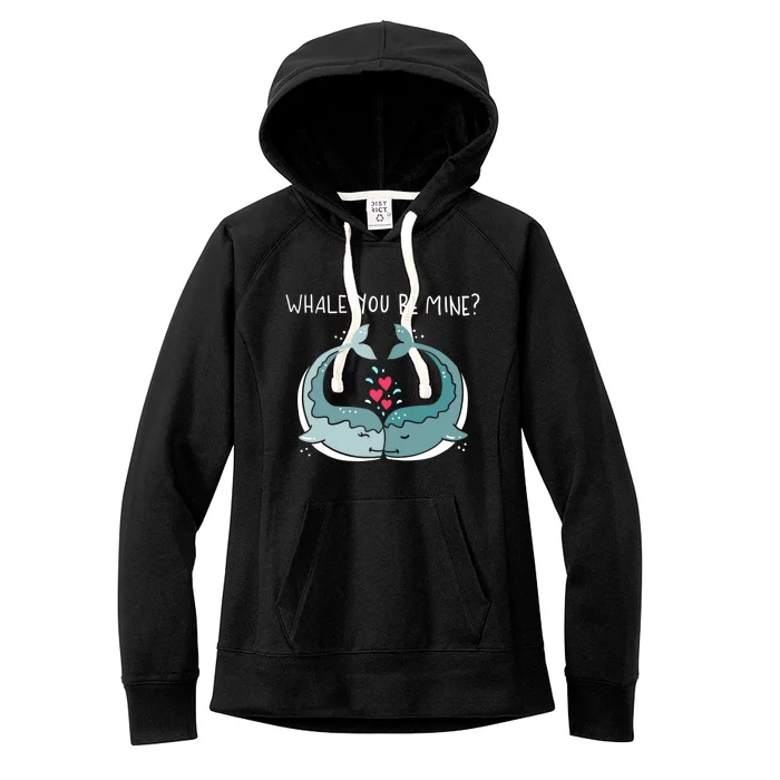 Whale You Be Mine Couples Ocean Animals Pun Saying Outfit Cute Gift Women's Fleece Hoodie