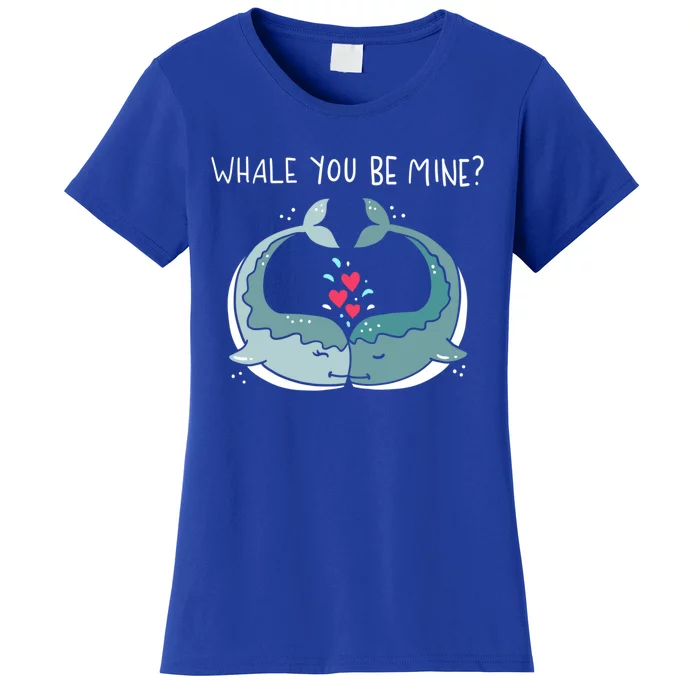 Whale You Be Mine Couples Ocean Animals Pun Saying Outfit Cute Gift Women's T-Shirt