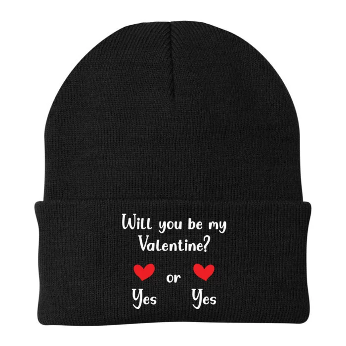 Will You Be My Valantine Yes Or Yes Valentines Day Knit Cap Winter Beanie