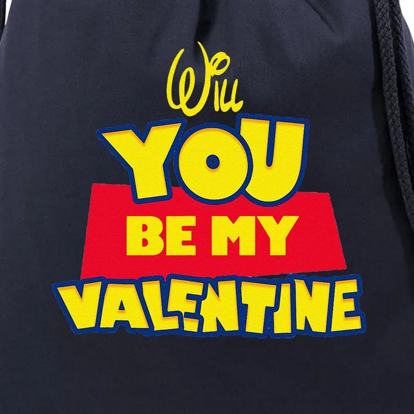 Will You Be My Valentine Toy Cartoon Valentine's Day Gift Drawstring Bag