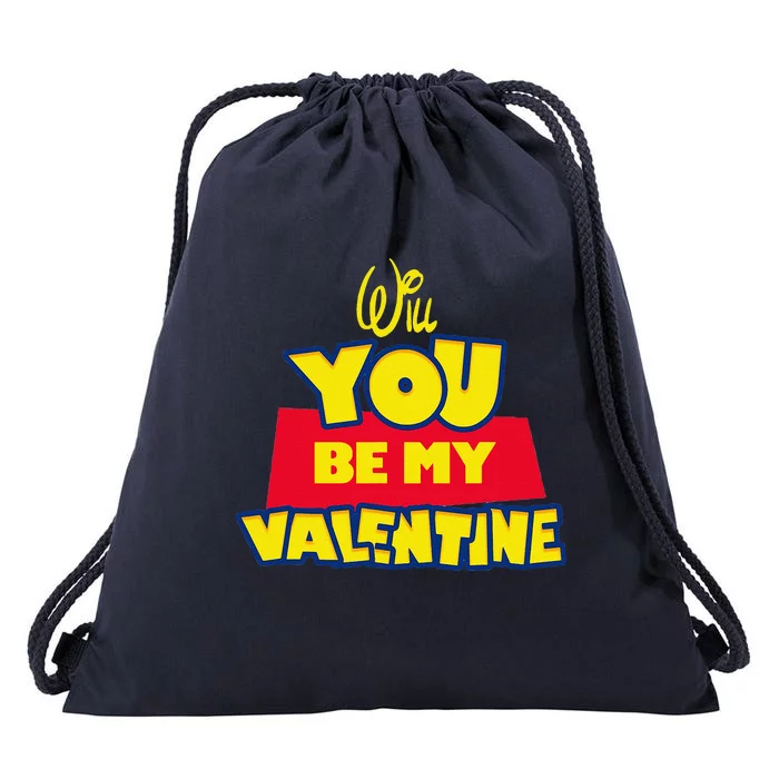 Will You Be My Valentine Toy Cartoon Valentine's Day Gift Drawstring Bag