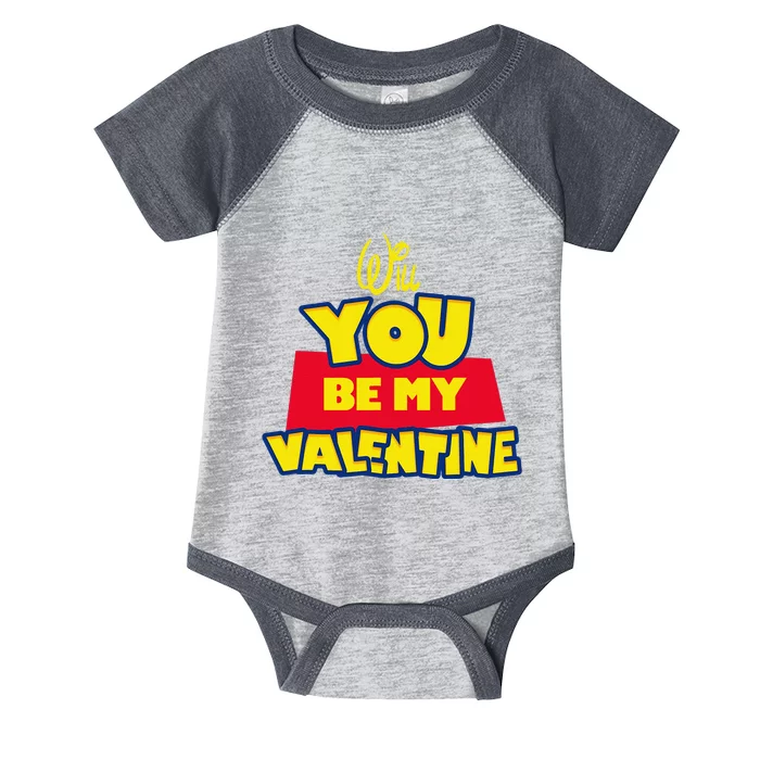 Will You Be My Valentine Toy Cartoon Valentine's Day Gift Infant Baby Jersey Bodysuit