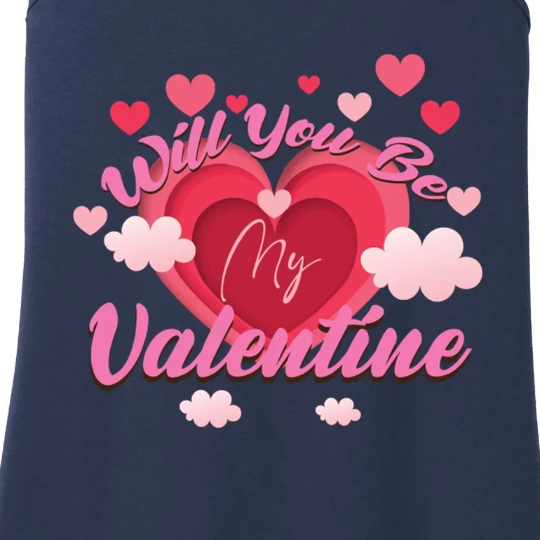 Will You Be My Valentine? ValentineS Day Love Ladies Essential Tank