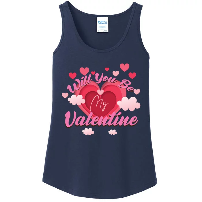 Will You Be My Valentine? ValentineS Day Love Ladies Essential Tank