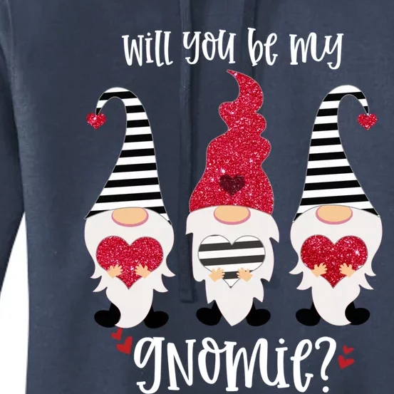 Will You Be My Gnomie Valentines Day Gnomes Great Gift Women's Pullover Hoodie