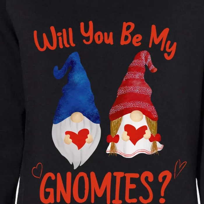 Will You Be My Gnomies Pink And Red Valentines Day Gift Womens California Wash Sweatshirt