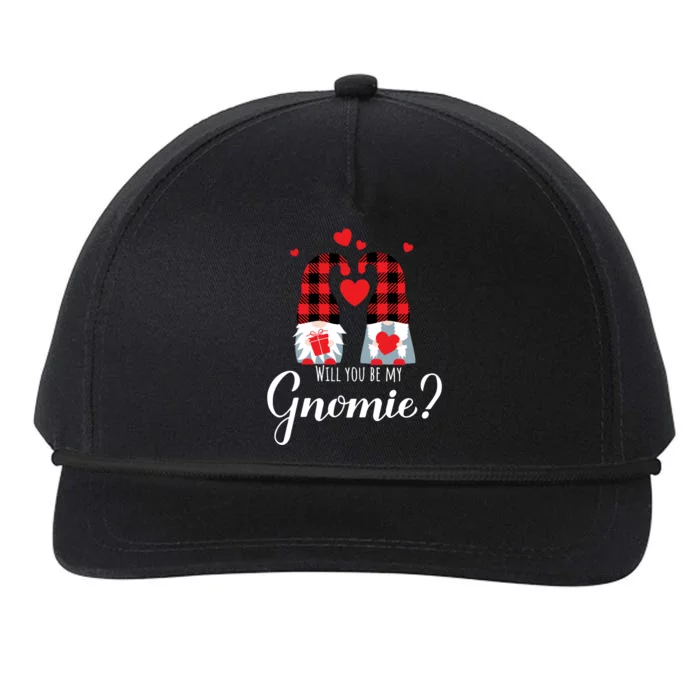 Will You Be My Gnomies Valentines Day Gnomes Lover Gift Snapback Five-Panel Rope Hat