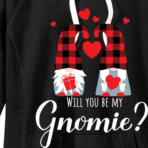 Will You Be My Gnomies Valentines Day Gnomes Lover Gift Women's Fleece Hoodie