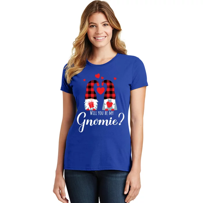 Will You Be My Gnomies Valentines Day Gnomes Lover Gift Women's T-Shirt