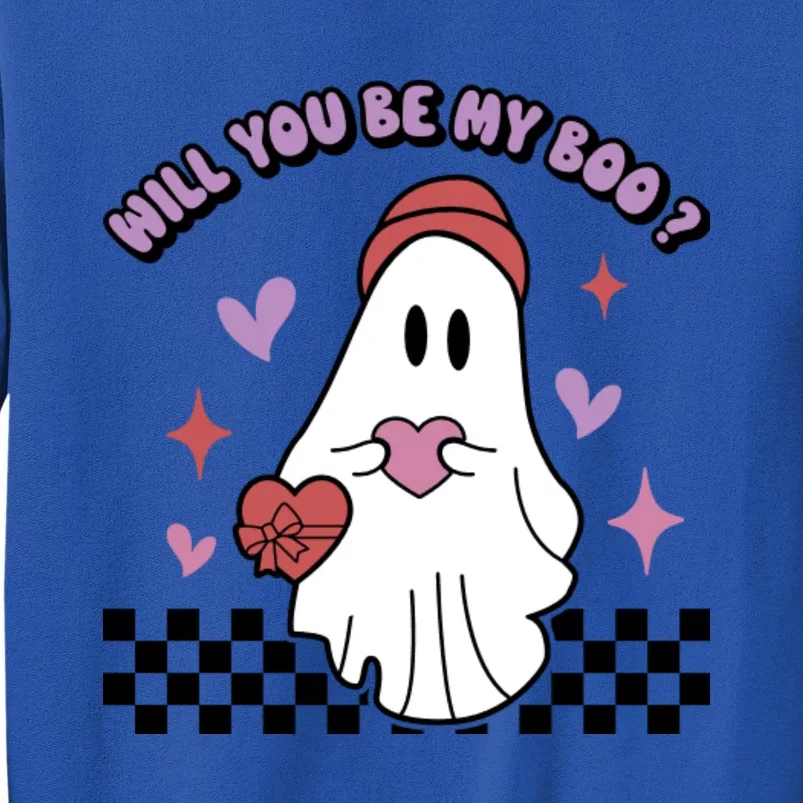 Will You Be My Boo? Ghost Holding Heart Valentine’S Day Tall Sweatshirt