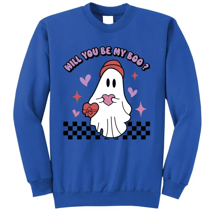 Will You Be My Boo? Ghost Holding Heart Valentine’S Day Tall Sweatshirt