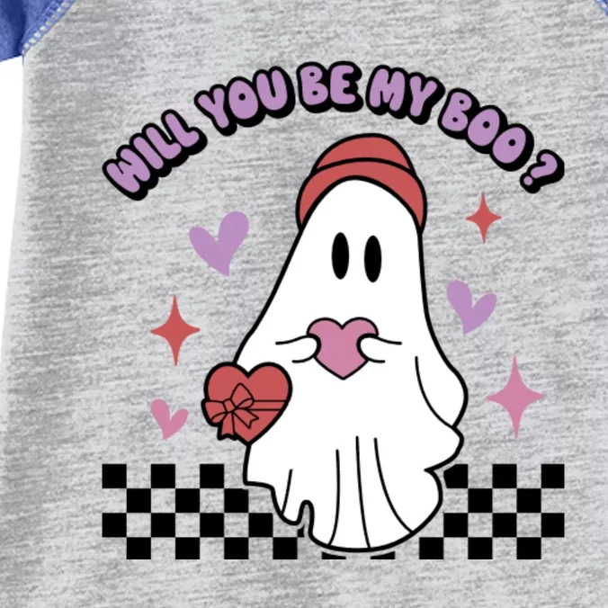 Will You Be My Boo? Ghost Holding Heart Valentine’S Day Infant Baby Jersey Bodysuit