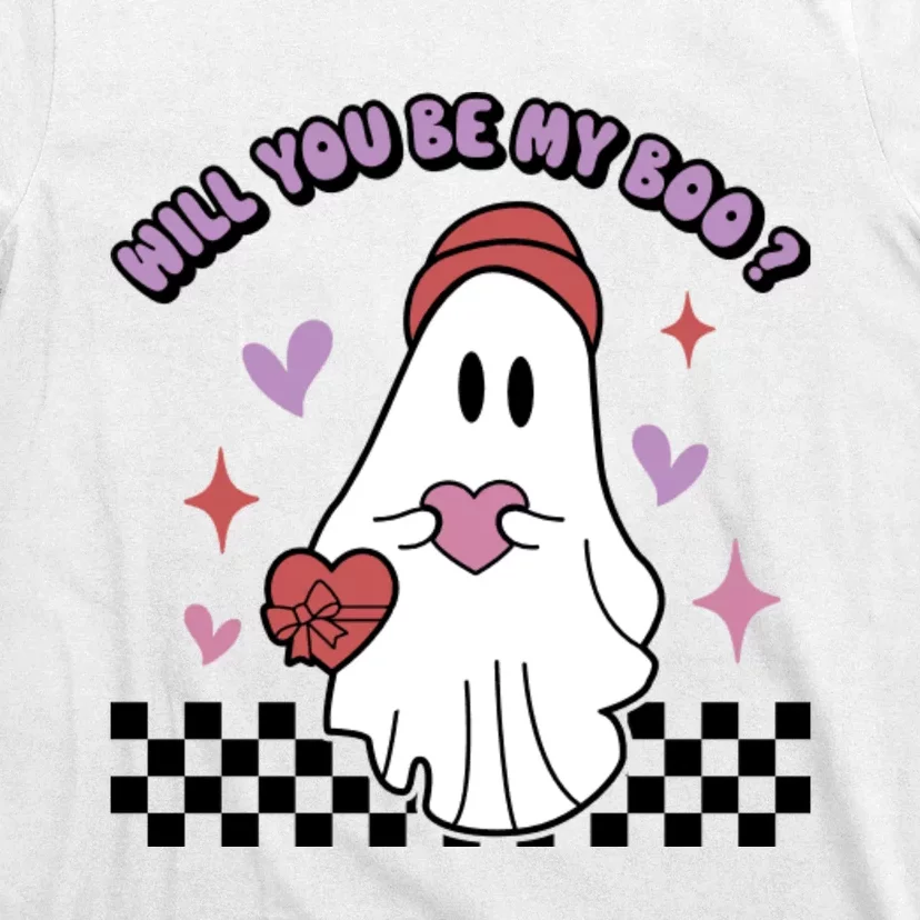 Will You Be My Boo? Ghost Holding Heart Valentine’S Day T-Shirt