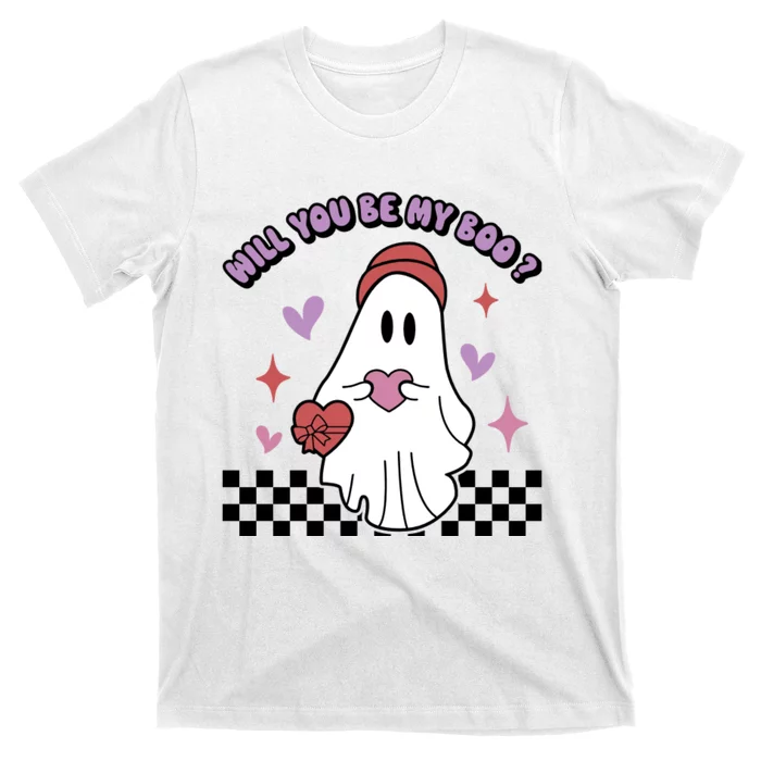 Will You Be My Boo? Ghost Holding Heart Valentine’S Day T-Shirt