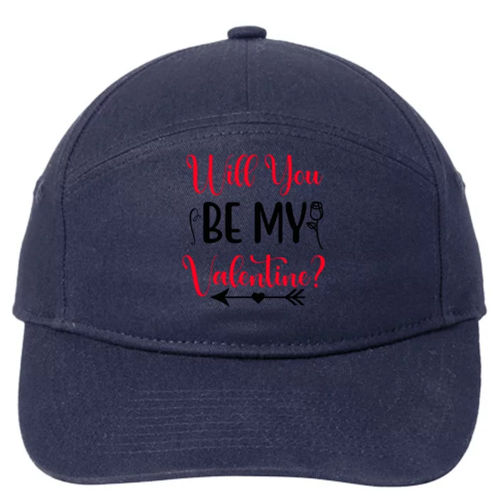 Will You Be My Valentine, Romantic, Couple, Valentine Cute 7-Panel Snapback Hat