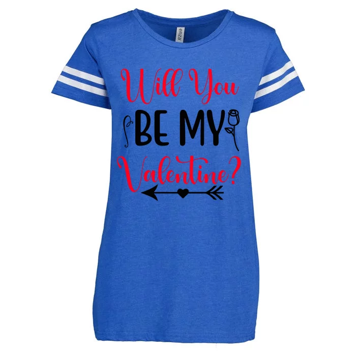 Will You Be My Valentine, Romantic, Couple, Valentine Cute Enza Ladies Jersey Football T-Shirt