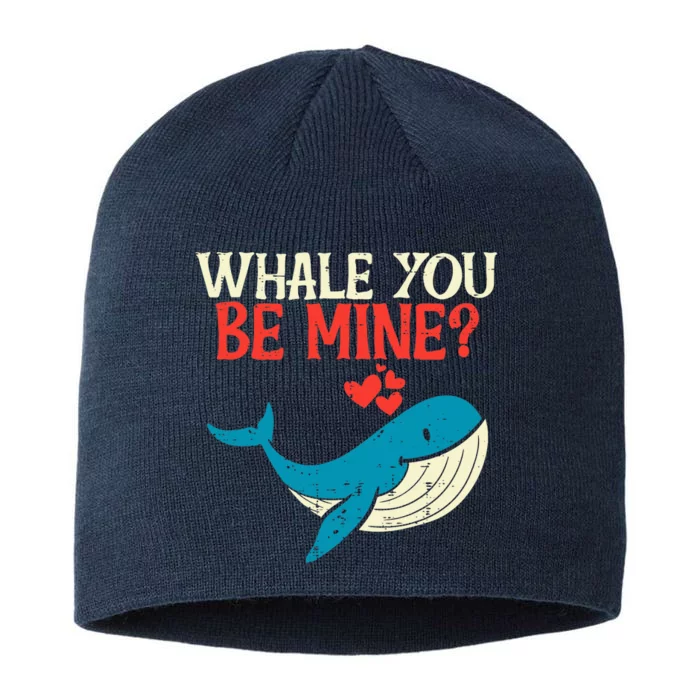 Whale You Be Mine Funny Orca Valentines Day Pun 8 1/2in Sustainable Knit Beanie