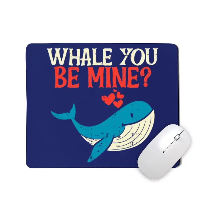 Whale You Be Mine Funny Orca Valentines Day Pun Mousepad