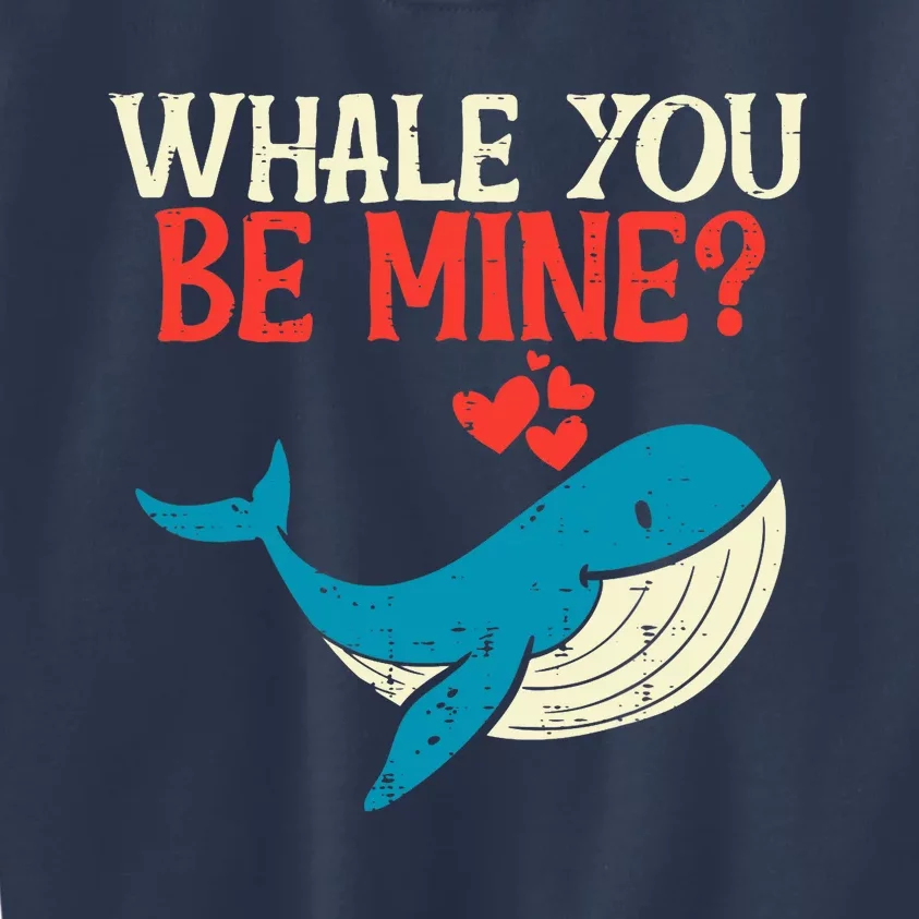 Whale You Be Mine Funny Orca Valentines Day Pun Kids Sweatshirt