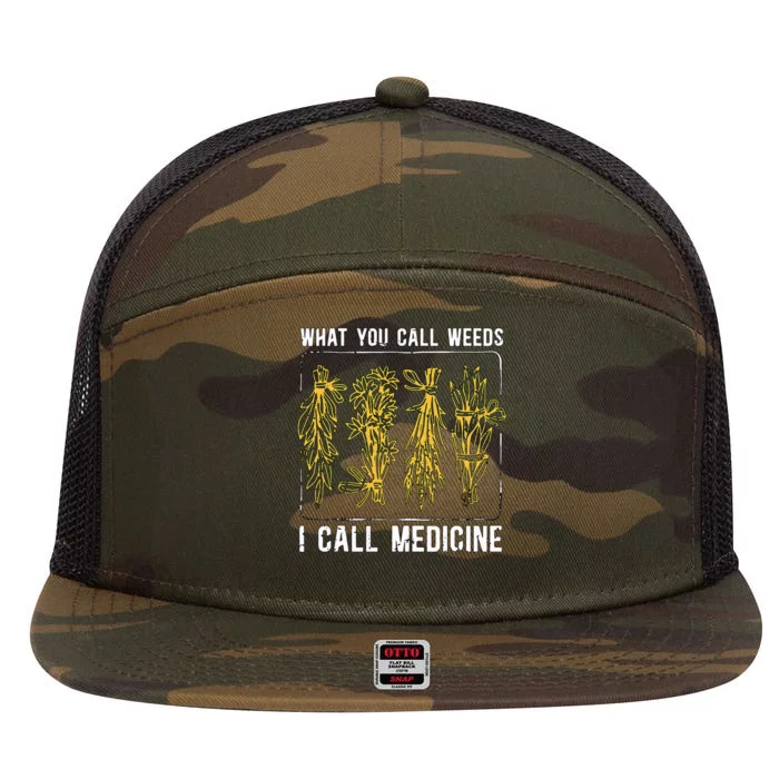 What You Call Weeds Natural Healing Apothecary Herbalism 7 Panel Mesh Trucker Snapback Hat