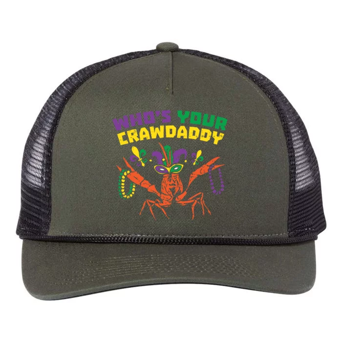 Whos Your Crawdaddy Crawfish Jester Beads Funny Mardi Gras Cute Gift Retro Rope Trucker Hat Cap