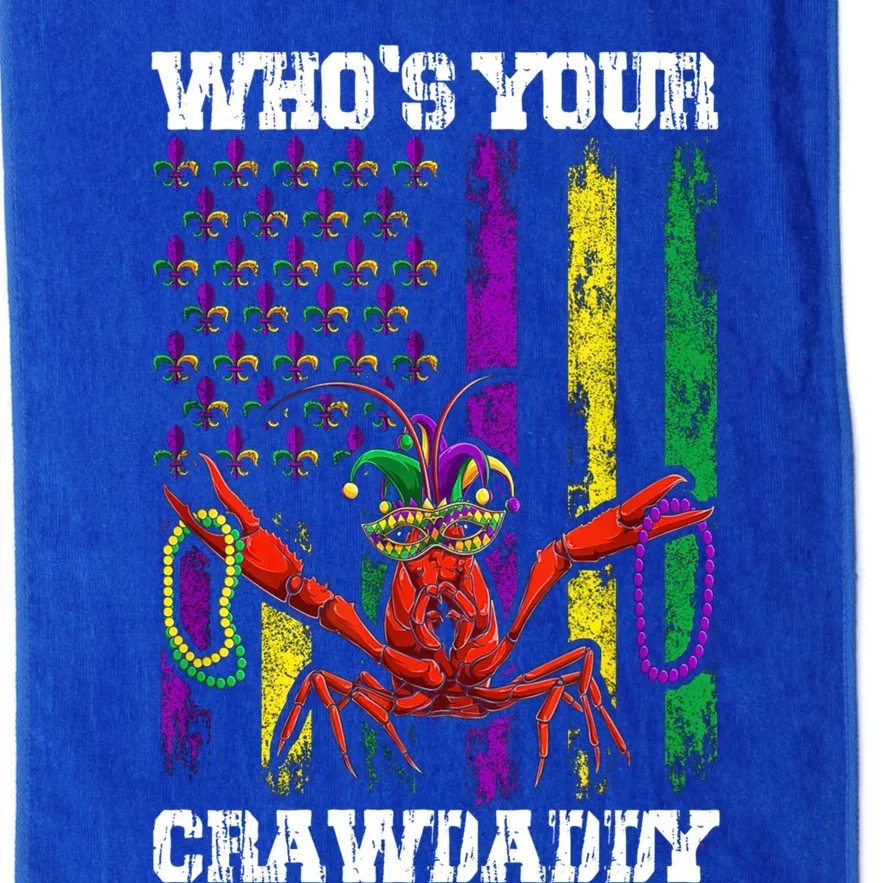 Who Your Crawdaddy Funny Crawfish Beads Mardi Gras Us Flag Gift Platinum Collection Golf Towel