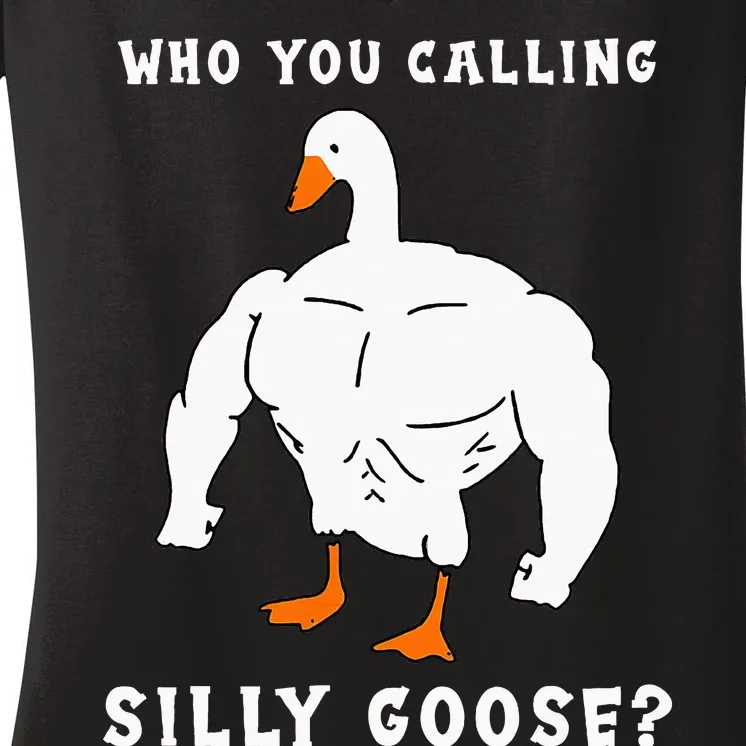 Who You Calling Silly Goose Funny Gym Meme Women's V-Neck T-Shirt