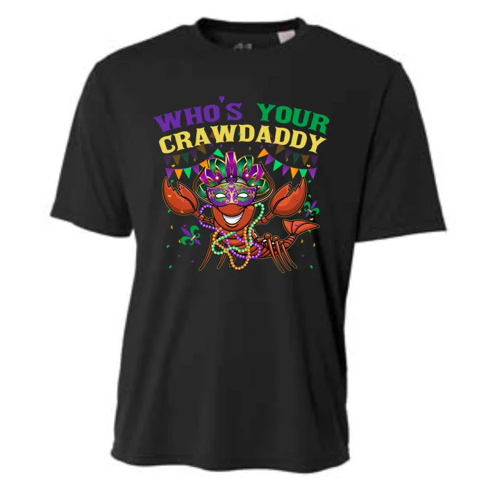 Whos Your Crawdaddy Crawfish Jester Beads Funny Mardi Gras Cute Gift Cooling Performance Crew T-Shirt