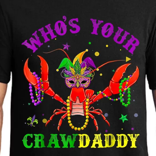 Whos Your Crawdaddy Crawfish Jester Beads Mardi Gras Funny Gift Pajama Set