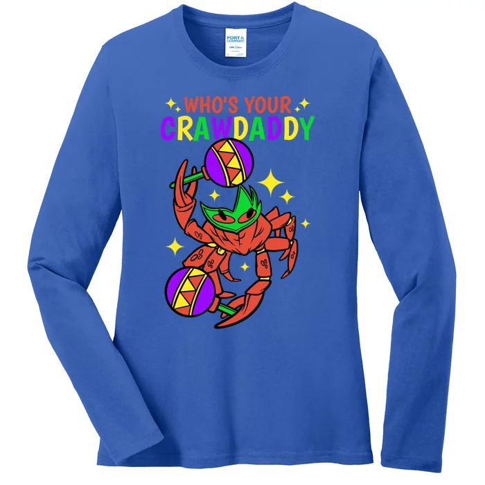 Who's Your Crawdaddy Cajun Mardi Gras Crawfish Gift Ladies Long Sleeve Shirt