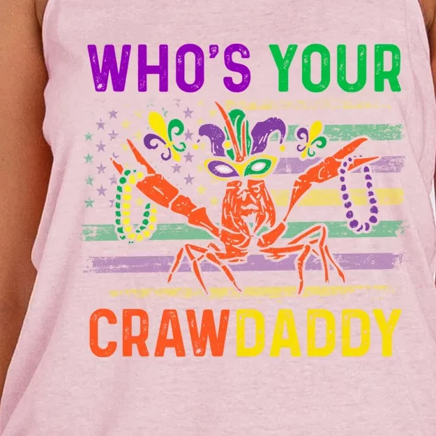 Who's Your Crawdaddy Crawfish Mardi Gras Carnival Outfit Meaningful Gift Women's Knotted Racerback Tank