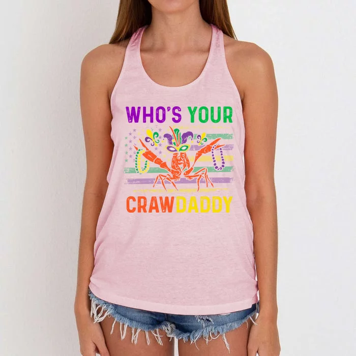 Who's Your Crawdaddy Crawfish Mardi Gras Carnival Outfit Meaningful Gift Women's Knotted Racerback Tank