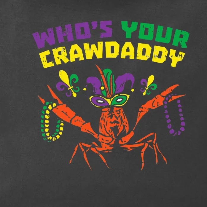 Whos Your Crawdaddy Crawfish Jester Beads Funny Mardi Gras Zip Tote Bag