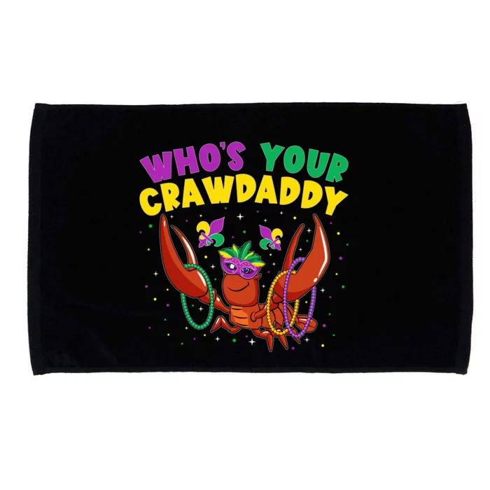 Who's Your Crawdaddy Crawfish Jester Beads Funny Mardi Gras Gift Microfiber Hand Towel