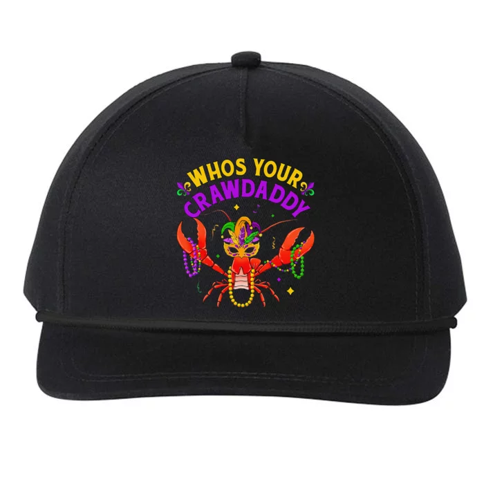 Whos Your Crawdaddy Crawfish Jester Beads Funny Mardi Gras Snapback Five-Panel Rope Hat