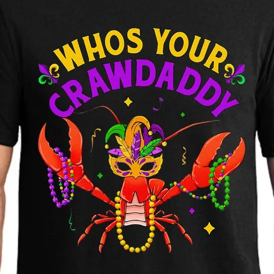 Whos Your Crawdaddy Crawfish Jester Beads Funny Mardi Gras Pajama Set