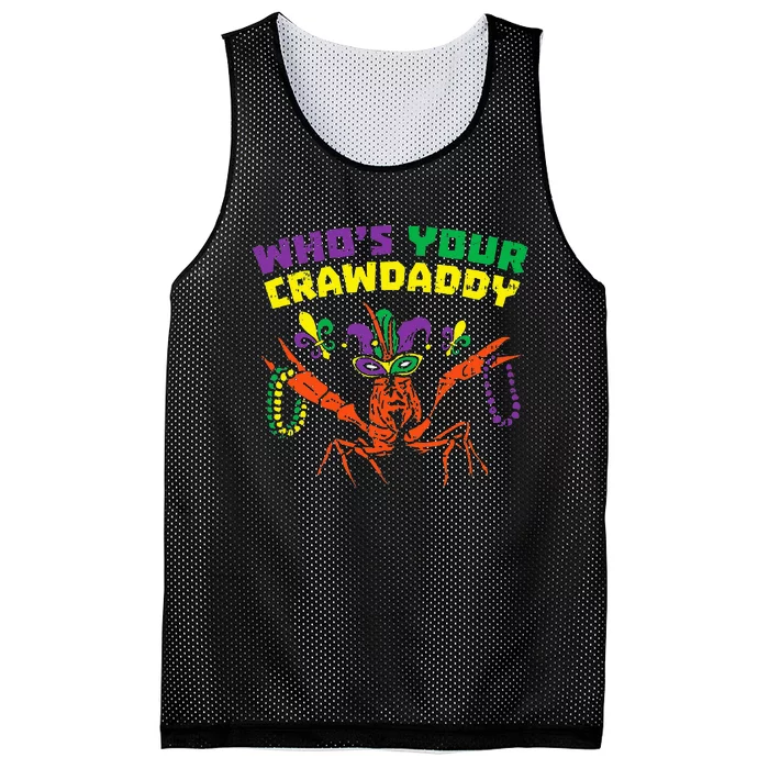 Whos Your Crawdaddy Crawfish Jester Beads Mardi Gras Mesh Reversible Basketball Jersey Tank